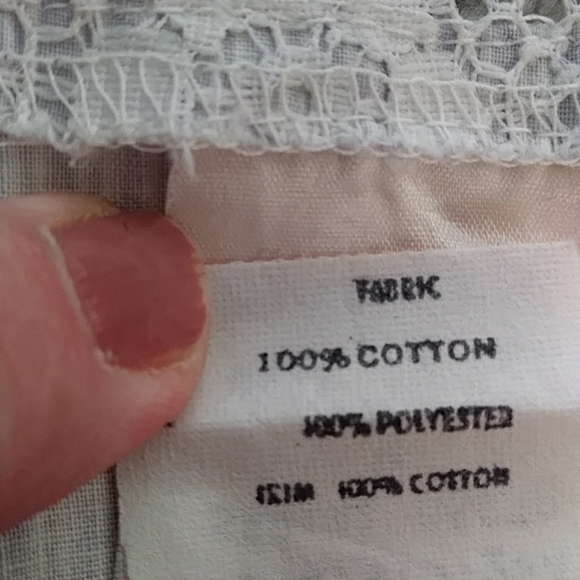 Vintage Gunne Sax Lace Crochet Striped Prairie Dress 7 Blue White - Picture 5 of 16